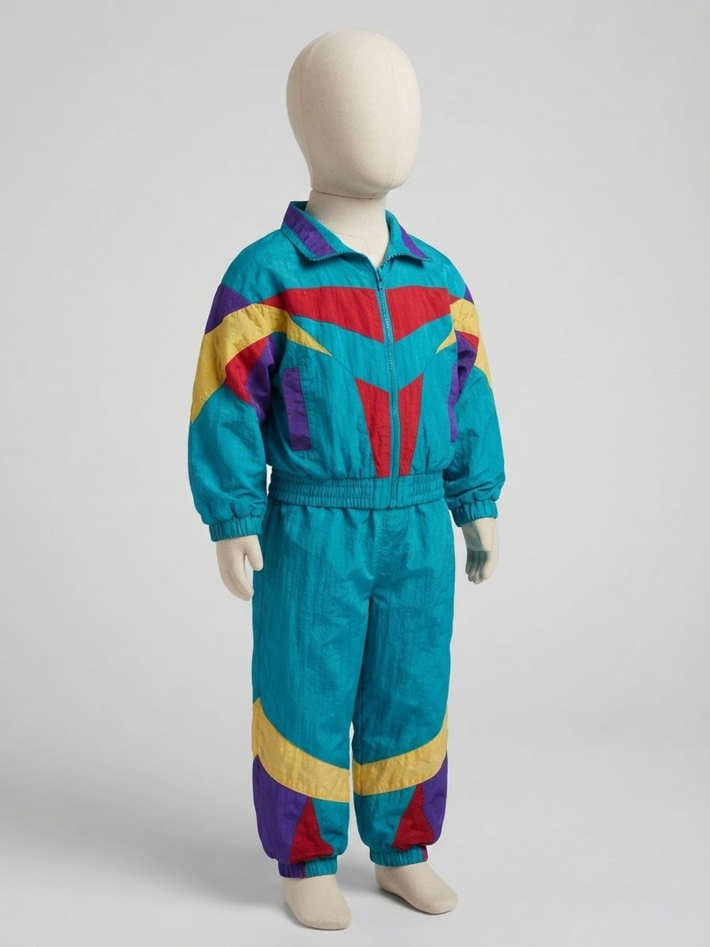 VTG 90s Cuties By Judy Kid's Colorblock Tracksuit Windbreaker Set Teal Size 24M